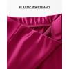 imageBTFBM 2025 Women Summer Spring Long Satin Skirt Silk Elegant High Waist Cocktail Party Wedding Flowy ALine Midi SkirtsSolid Rose Red