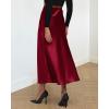 imageBTFBM 2025 Women Summer Spring Long Satin Skirt Silk Elegant High Waist Cocktail Party Wedding Flowy ALine Midi SkirtsSolid Wine Red