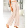 imageBTFBM Women High Waist Palazzo Pants Casual Wide Leg Trousers Button Down Loose Work Office Business Suit Pant PocketsSolid Beige