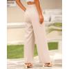 imageBTFBM Women High Waist Palazzo Pants Casual Wide Leg Trousers Button Down Loose Work Office Business Suit Pant PocketsSolid Beige