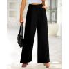 imageBTFBM Women High Waist Palazzo Pants Casual Wide Leg Trousers Button Down Loose Work Office Business Suit Pant PocketsSolid Black