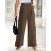 imageBTFBM Women High Waist Palazzo Pants Casual Wide Leg Trousers Button Down Loose Work Office Business Suit Pant PocketsSolid Coffee