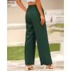 imageBTFBM Women High Waist Palazzo Pants Casual Wide Leg Trousers Button Down Loose Work Office Business Suit Pant PocketsSolid Dark Green