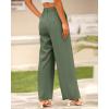 imageBTFBM Women High Waist Palazzo Pants Casual Wide Leg Trousers Button Down Loose Work Office Business Suit Pant PocketsSolid Grey Green