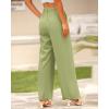 imageBTFBM Women High Waist Palazzo Pants Casual Wide Leg Trousers Button Down Loose Work Office Business Suit Pant PocketsSolid Light Green