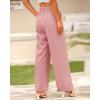 imageBTFBM Women High Waist Palazzo Pants Casual Wide Leg Trousers Button Down Loose Work Office Business Suit Pant PocketsSolid Pink