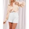 imageBTFBM Women Satin Button Down Shirts Summer Fall Lantern Long Sleeve Lapel V Neck Blouse Loose Casual Office Work TopsSolid Beige