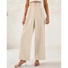 imageBTFBM Women Wide Leg Dress Pants 2025 High Waisted Button Pleated Business Casual Trousers Office Work Palazzo PantsBeige