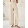 imageBTFBM Women Wide Leg Dress Pants 2025 High Waisted Button Pleated Business Casual Trousers Office Work Palazzo PantsBeige