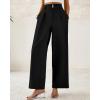 imageBTFBM Women Wide Leg Dress Pants 2025 High Waisted Button Pleated Business Casual Trousers Office Work Palazzo PantsBlack