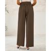 imageBTFBM Women Wide Leg Dress Pants 2025 High Waisted Button Pleated Business Casual Trousers Office Work Palazzo PantsCoffee