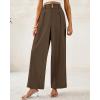 imageBTFBM Women Wide Leg Dress Pants 2025 High Waisted Button Pleated Business Casual Trousers Office Work Palazzo PantsCoffee