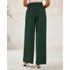 imageBTFBM Women Wide Leg Dress Pants 2025 High Waisted Button Pleated Business Casual Trousers Office Work Palazzo PantsDark Green