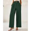 imageBTFBM Women Wide Leg Dress Pants 2025 High Waisted Button Pleated Business Casual Trousers Office Work Palazzo PantsDark Green