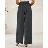 imageBTFBM Women Wide Leg Dress Pants 2025 High Waisted Button Pleated Business Casual Trousers Office Work Palazzo PantsDark Grey