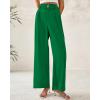 imageBTFBM Women Wide Leg Dress Pants 2025 High Waisted Button Pleated Business Casual Trousers Office Work Palazzo PantsGreen