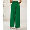 imageBTFBM Women Wide Leg Dress Pants 2025 High Waisted Button Pleated Business Casual Trousers Office Work Palazzo PantsGreen