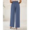 imageBTFBM Women Wide Leg Dress Pants 2025 High Waisted Button Pleated Business Casual Trousers Office Work Palazzo PantsGrey Blue