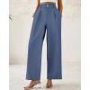 imageBTFBM Women Wide Leg Dress Pants 2025 High Waisted Button Pleated Business Casual Trousers Office Work Palazzo PantsGrey Blue