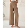 imageBTFBM Women Wide Leg Dress Pants 2025 High Waisted Button Pleated Business Casual Trousers Office Work Palazzo PantsKhaki
