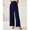 imageBTFBM Women Wide Leg Dress Pants 2025 High Waisted Button Pleated Business Casual Trousers Office Work Palazzo PantsNavy