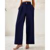 imageBTFBM Women Wide Leg Dress Pants 2025 High Waisted Button Pleated Business Casual Trousers Office Work Palazzo PantsNavy