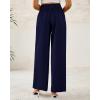 imageBTFBM Women Wide Leg Dress Pants 2025 High Waisted Button Pleated Business Casual Trousers Office Work Palazzo PantsNavy