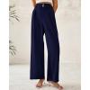 imageBTFBM Women Wide Leg Dress Pants 2025 High Waisted Button Pleated Business Casual Trousers Office Work Palazzo PantsNavy