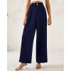 imageBTFBM Women Wide Leg Dress Pants 2025 High Waisted Button Pleated Business Casual Trousers Office Work Palazzo PantsNavy