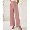 imageBTFBM Women Wide Leg Dress Pants 2025 High Waisted Button Pleated Business Casual Trousers Office Work Palazzo PantsPink