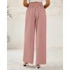 imageBTFBM Women Wide Leg Dress Pants 2025 High Waisted Button Pleated Business Casual Trousers Office Work Palazzo PantsPink