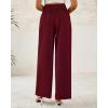 imageBTFBM Women Wide Leg Dress Pants 2025 High Waisted Button Pleated Business Casual Trousers Office Work Palazzo PantsWine Red