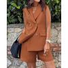 imageBTFBM Womens Blazer Vest Shorts Sets Lapel Neck Casual Sleeveless Button Down Office Summer 2 Piece Lounge Matching SetsSolid Brick Red