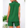 imageBTFBM Womens Blazer Vest Shorts Sets Lapel Neck Casual Sleeveless Button Down Office Summer 2 Piece Lounge Matching SetsSolid Green