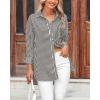 imageBTFBM Womens Button Down Shirts Striped Shirt Long Sleeve Casual Collared Office Work Loose Fit Blouses Tops PocketBlack