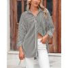 imageBTFBM Womens Button Down Shirts Striped Shirt Long Sleeve Casual Collared Office Work Loose Fit Blouses Tops PocketBlack