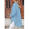 imageBTFBM Womens Button Down Shirts Striped Shirt Long Sleeve Casual Collared Office Work Loose Fit Blouses Tops PocketBlue