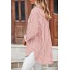 imageBTFBM Womens Button Down Shirts Striped Shirt Long Sleeve Casual Collared Office Work Loose Fit Blouses Tops PocketGrey Red