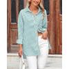 imageBTFBM Womens Button Down Shirts Striped Shirt Long Sleeve Casual Collared Office Work Loose Fit Blouses Tops PocketLake Blue