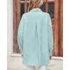 imageBTFBM Womens Button Down Shirts Striped Shirt Long Sleeve Casual Collared Office Work Loose Fit Blouses Tops PocketLake Blue