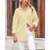 imageBTFBM Womens Button Down Shirts Striped Shirt Long Sleeve Casual Collared Office Work Loose Fit Blouses Tops PocketOrange