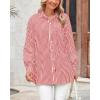 imageBTFBM Womens Button Down Shirts Striped Shirt Long Sleeve Casual Collared Office Work Loose Fit Blouses Tops PocketRed