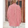 imageBTFBM Womens Button Down Shirts Striped Shirt Long Sleeve Casual Collared Office Work Loose Fit Blouses Tops PocketRed
