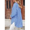 imageBTFBM Womens Button Down Shirts Striped Shirt Long Sleeve Casual Collared Office Work Loose Fit Blouses Tops PocketSky Blue
