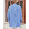 imageBTFBM Womens Button Down Shirts Striped Shirt Long Sleeve Casual Collared Office Work Loose Fit Blouses Tops PocketSky Blue