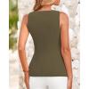imageBTFBM Womens Sleeveless Suit Vests Dressy Casual Square Neck Business Work Waistcoat Summer Button Up Blazer Vest TopsArmy Green
