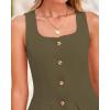 imageBTFBM Womens Sleeveless Suit Vests Dressy Casual Square Neck Business Work Waistcoat Summer Button Up Blazer Vest TopsArmy Green