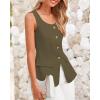 imageBTFBM Womens Sleeveless Suit Vests Dressy Casual Square Neck Business Work Waistcoat Summer Button Up Blazer Vest TopsArmy Green