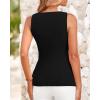 imageBTFBM Womens Sleeveless Suit Vests Dressy Casual Square Neck Business Work Waistcoat Summer Button Up Blazer Vest TopsBlack