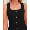 imageBTFBM Womens Sleeveless Suit Vests Dressy Casual Square Neck Business Work Waistcoat Summer Button Up Blazer Vest TopsBlack